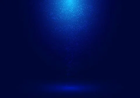 3D studio room lighting and dust on dark blue background Stock Illustration