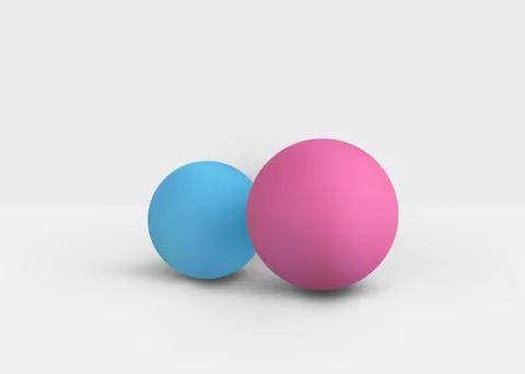 3D Studio Scene with Spheres Stock Illustration