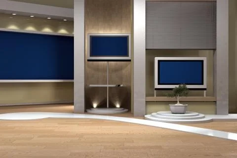 3d studio tv virtual set Stock Illustration