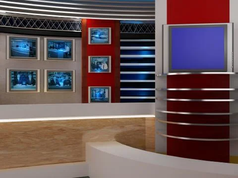 3d studio tv virtual set Stock Illustration