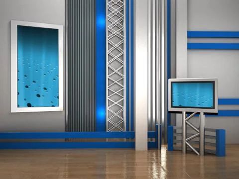 3d studio tv virtual set Stock Illustration