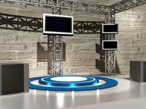 3d studio tv virtual set theater Stockillustratie