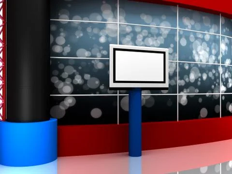 3d studio tv virtual set Stock Illustration