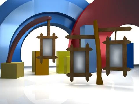 3d studio tv virtual set Stock Illustration