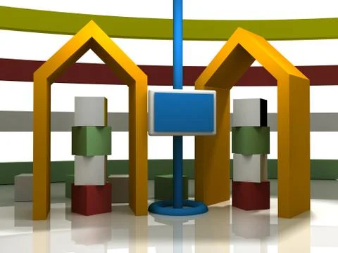 3d studio tv virtual set Stock Illustration