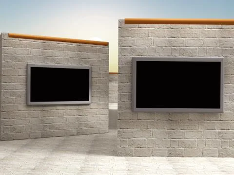 3d studio tv virtual set Stock-Illustration