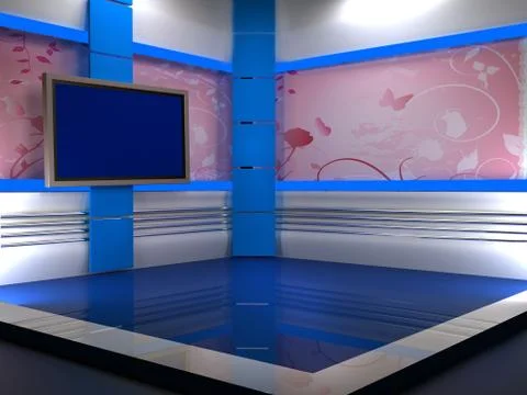 3d studio tv virtual set Stockillustratie