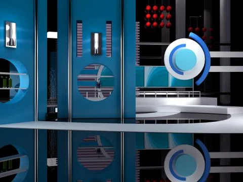 3d studio tv virtual set Stock Illustration