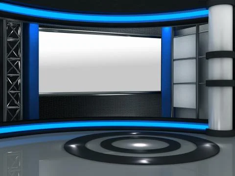 3d studio tv virtual set Stock Illustration