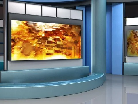 3d studio tv virtual set Stock Illustration