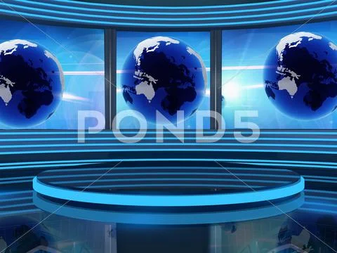 3d studio tv virtual set Stock Illustration