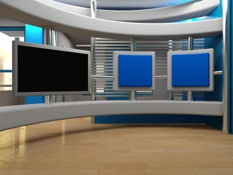 3d studio tv virtual set Stock Illustration