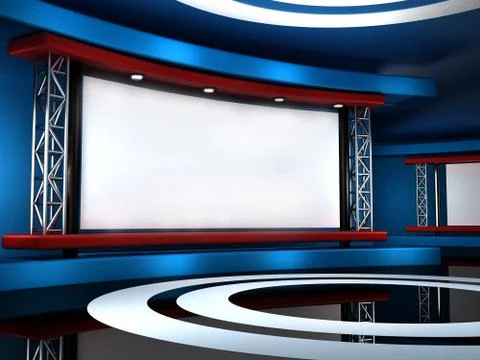 3d studio tv virtual set Stock Illustration
