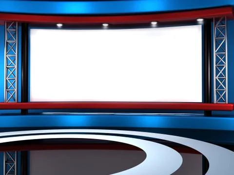 3d studio tv virtual set Stock Illustration