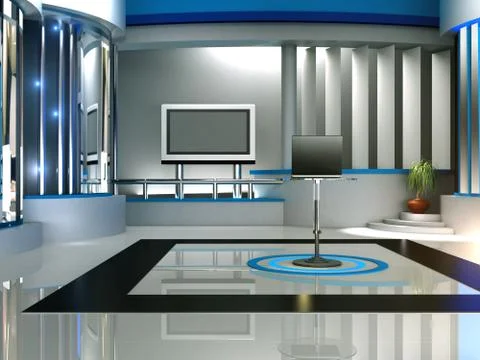 3d studio tv virtual set Stock Illustration