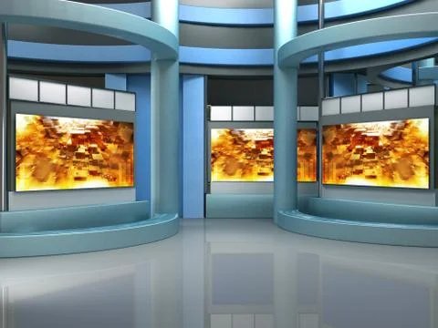 3d studio tv virtual set Stock Illustration