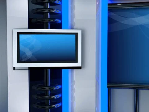 3d studio tv virtual set Stock Illustration