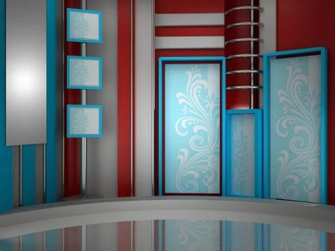 3d studio tv virtual set Stock Illustration