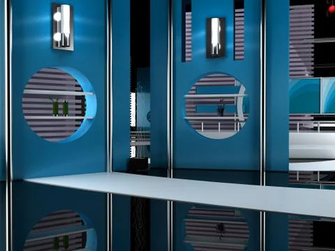 3d studio tv virtual set Stock Illustration