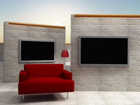 3d studio tv virtual set Stock Illustration