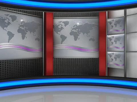 3d studio tv virtual set Stock Illustration