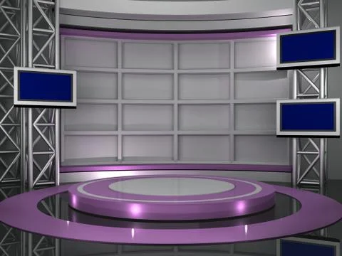 3d studio tv virtual set Stock Illustration