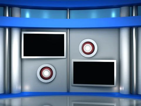 3d studio tv virtual set Stock-Illustration