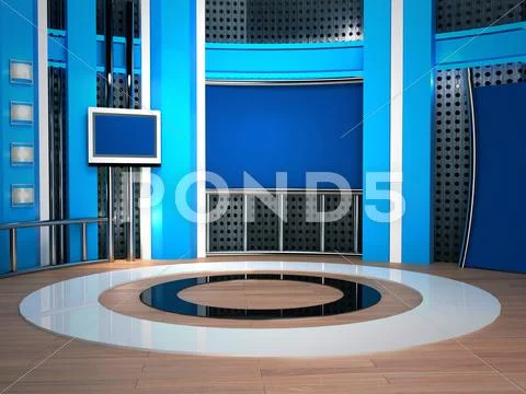 3d studio tv virtual set Stock Illustration