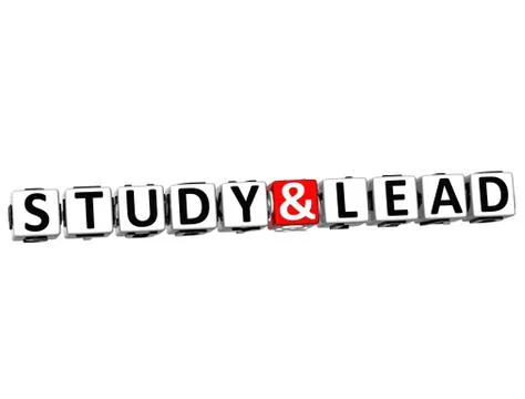 3d study and lead button click here block text 스톡 일러스트