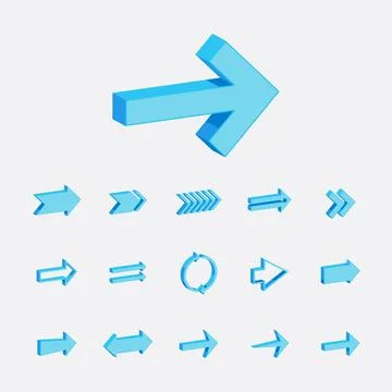 3D Style Arrow collection Stock Illustration