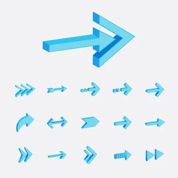 3D Style Arrow collection Stock Illustration