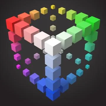 3d style cubic frame design with cubes. Stock Illustration