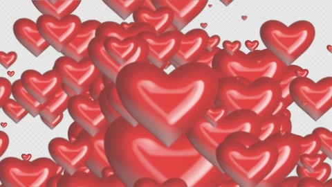 3D-style flying hearts Stock Footage 317712368