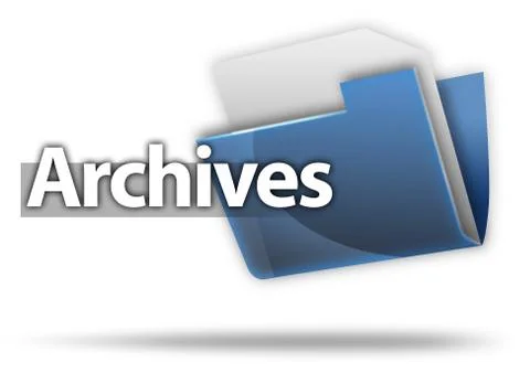 3D Style Folder Icon "Archives" 스톡 일러스트