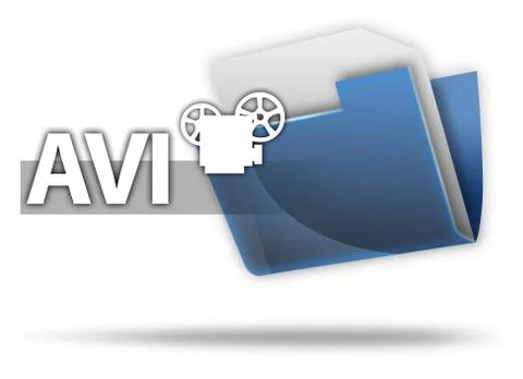 3D Style Folder Icon "AVI" Stock Illustration
