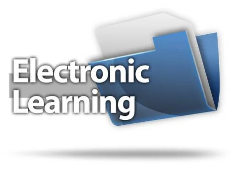 3d style folder icon e-learning Illustrazione stock