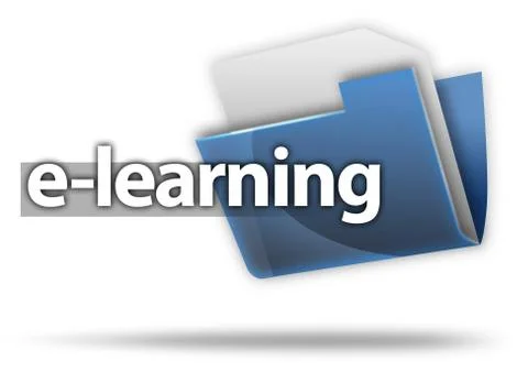 3d style folder icon e-learning Stock Illustration