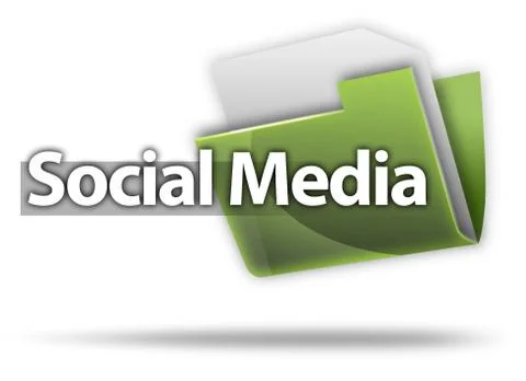 3d style folder icon social media Stock Illustration