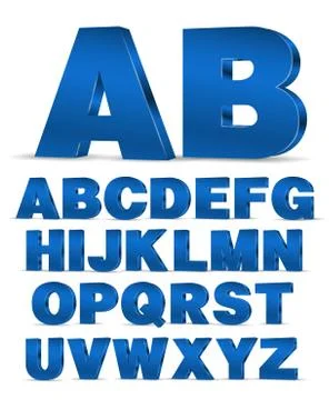 3D style font 스톡 일러스트