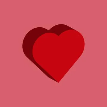 3D style heart vector illustration. Love symbol. Stock Illustration