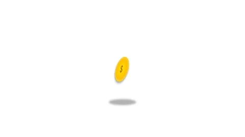 3D style motion graphics animation featuring a realistic spinning golden co.. Stock Footage 345640708