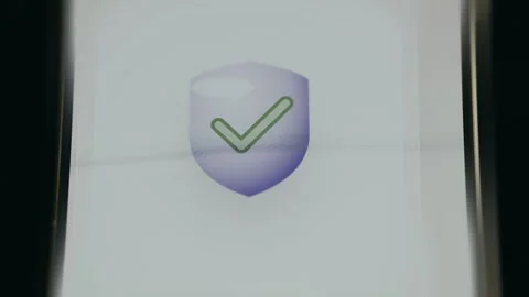 3D-style security shield icon, representing protected status Stock Footage 334939536
