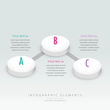 3d style three steps infographic template Stock Illustration