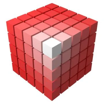 3d style vector cubic form made of with smaller cubes. Stock Illustration