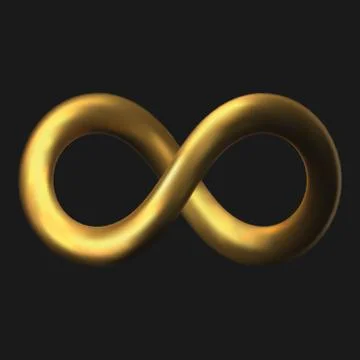 3d styled golden infinity symbol. vector illustration Stock Illustration