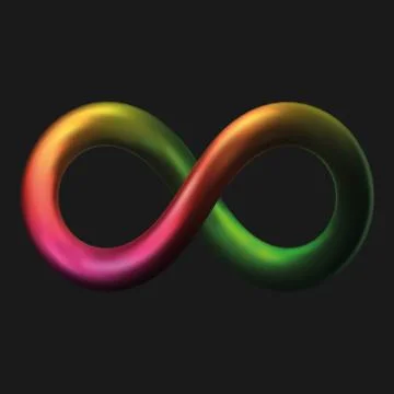 3d styled metal infinity symbol. vector illustration Stock Illustration