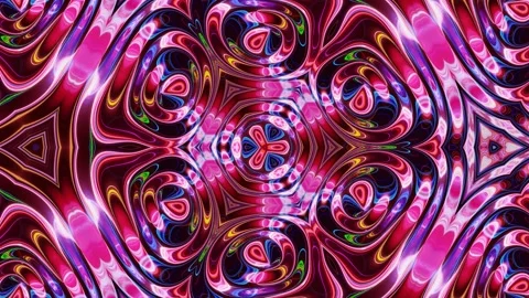 3D stylish abstract looped bg like wavy symmetrical pattern like kaleidoscopic Stock Footage 137650397