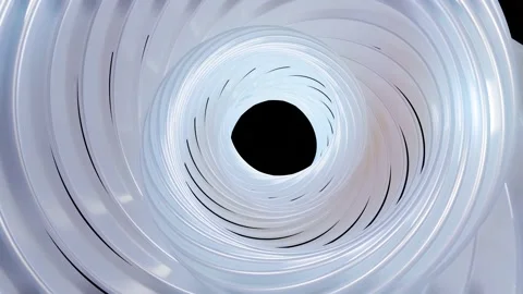 3D stylish abstract white background with rings or circles twisting in Stock Footage 148051752