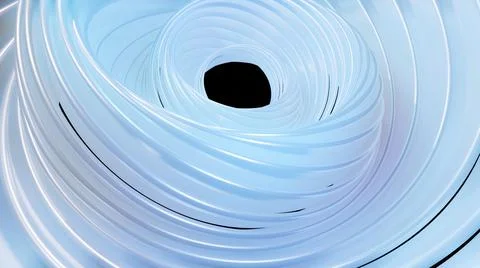 3D stylish abstract white background with rings or circles twisting in Stock Illustration