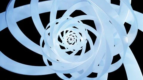 3D stylish abstract white background with rings or circles twisting in Stock Illustration